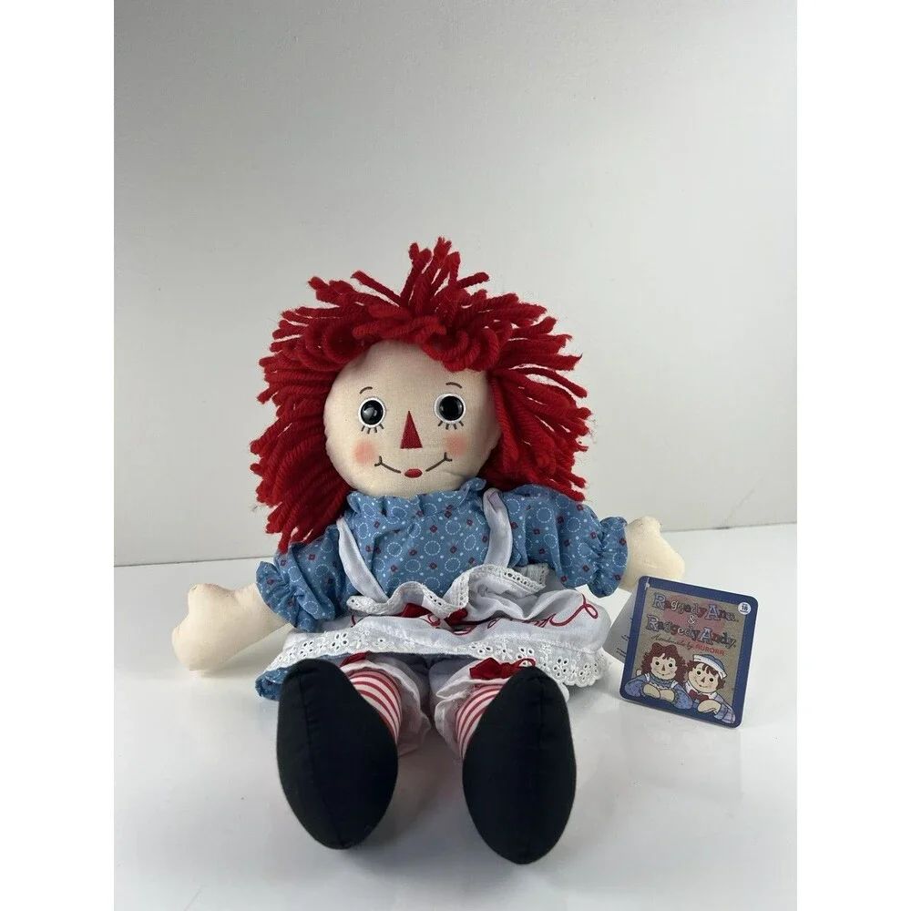 Raggedy Ann 16” Handmade By Aurora Cloth Stuffed Plush Doll Aurora w/Tag Toy